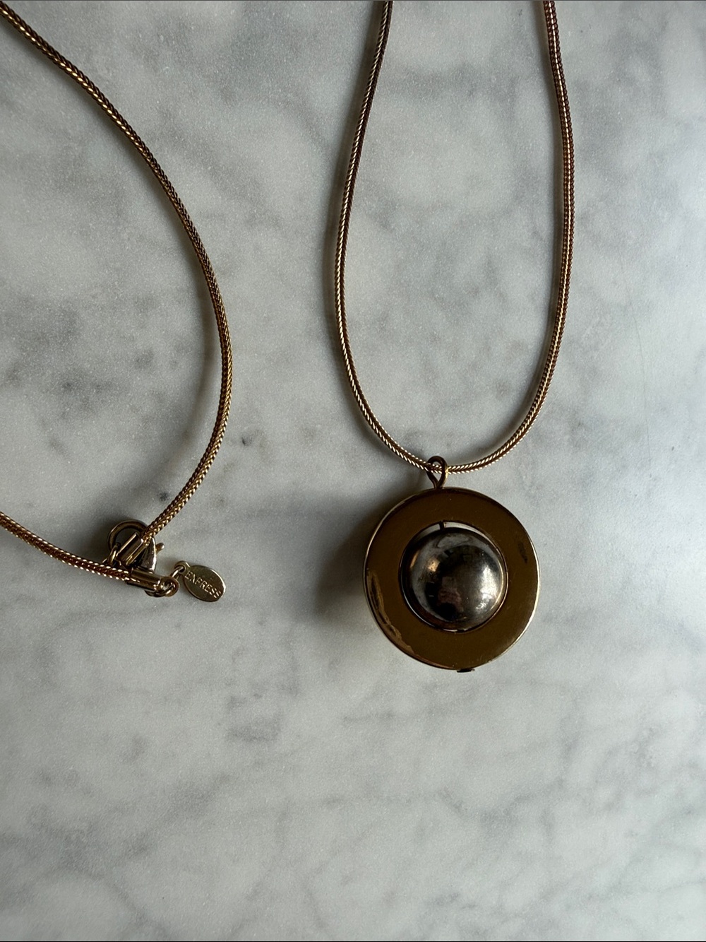 Express Space design Gold-Silver-Tone Women’s Pendant Necklace Planet Circle - Picture 12 of 12